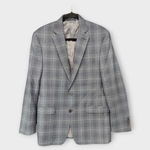 Mens Lauren Ralph Lauren Wool Blend 2 Button Gray Blazer Sport Coat Size 40L